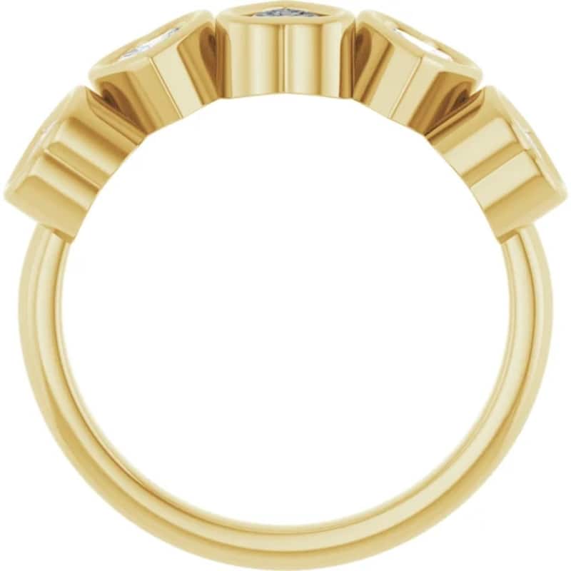 2Ct Heart Shape Diamond Five Stone Wedding Ring Gold Anniversary Lab Grown
