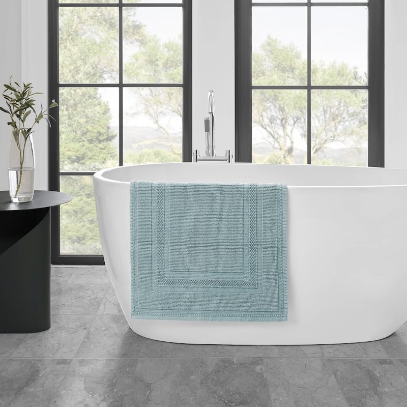Jean Pierre Cotton Stonewash Racetrack 17 x 24 in. Bath Rug