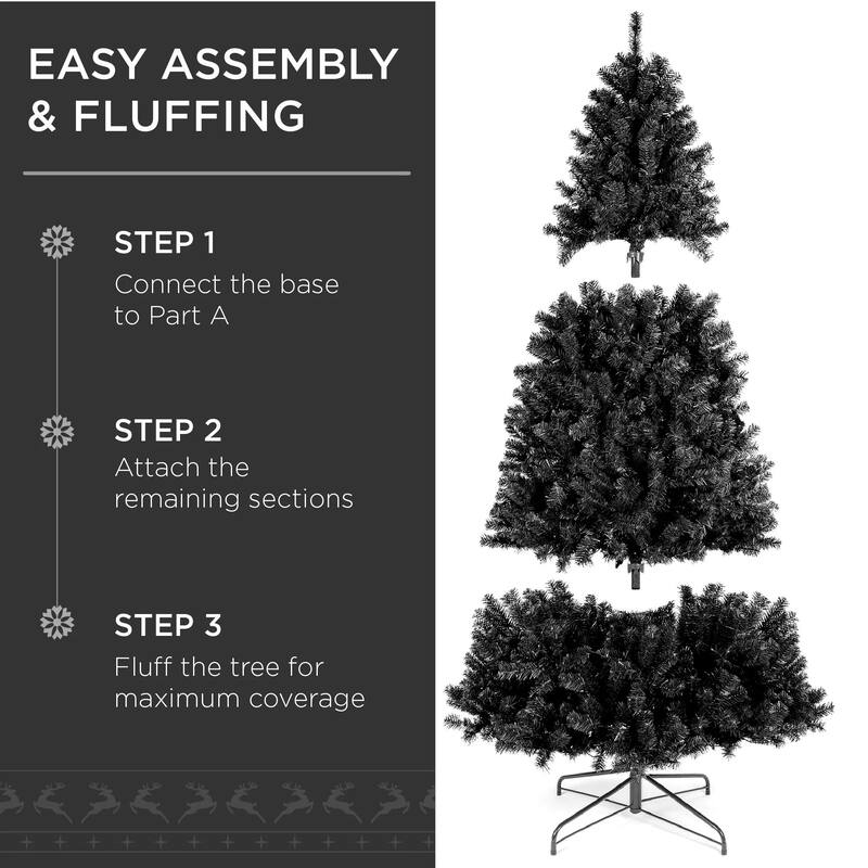 PreLit Artificial Christmas Tree w/ Incandescent Lights, Metal Stand