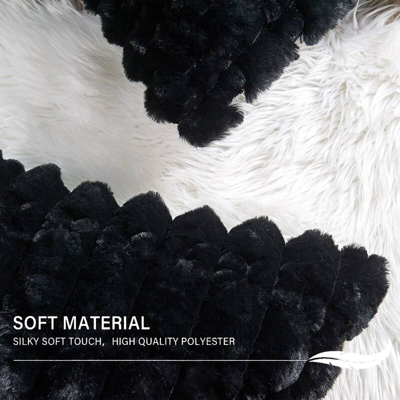 Textured FauxFur Spandex Bubble Pillow Shell Decorative Cushion Cover