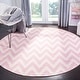 preview thumbnail 98 of 112, SAFAVIEH Handmade Flatweave Dhurries Sandie Modern Wool Rug 6' x 6' Round - Pink/Ivory