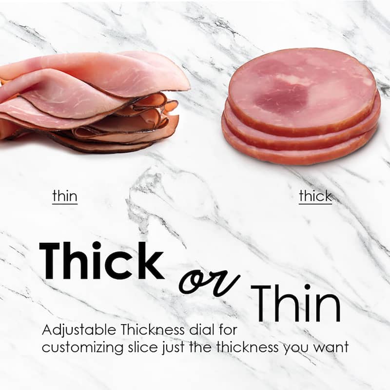 Electric Deli Food Meat Slicer, Removable Stainless Steel Blade 7.5in, Black - 16.90"
