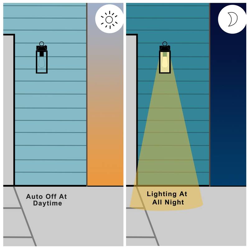 C Cattleya 2-Pack Matte Black Dusk to Dawn Outdoor Wall Sconce Light