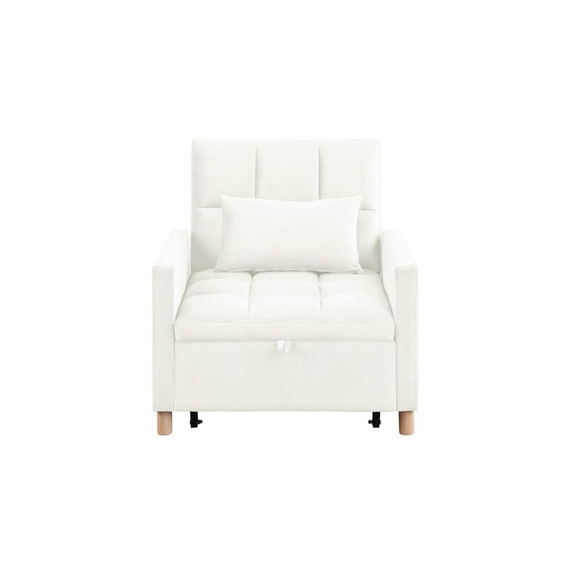 Convertible Sleeper Sofa Chair Bed, Adjustable Chair with Pillow, Multi-Functional Sleeper Chair