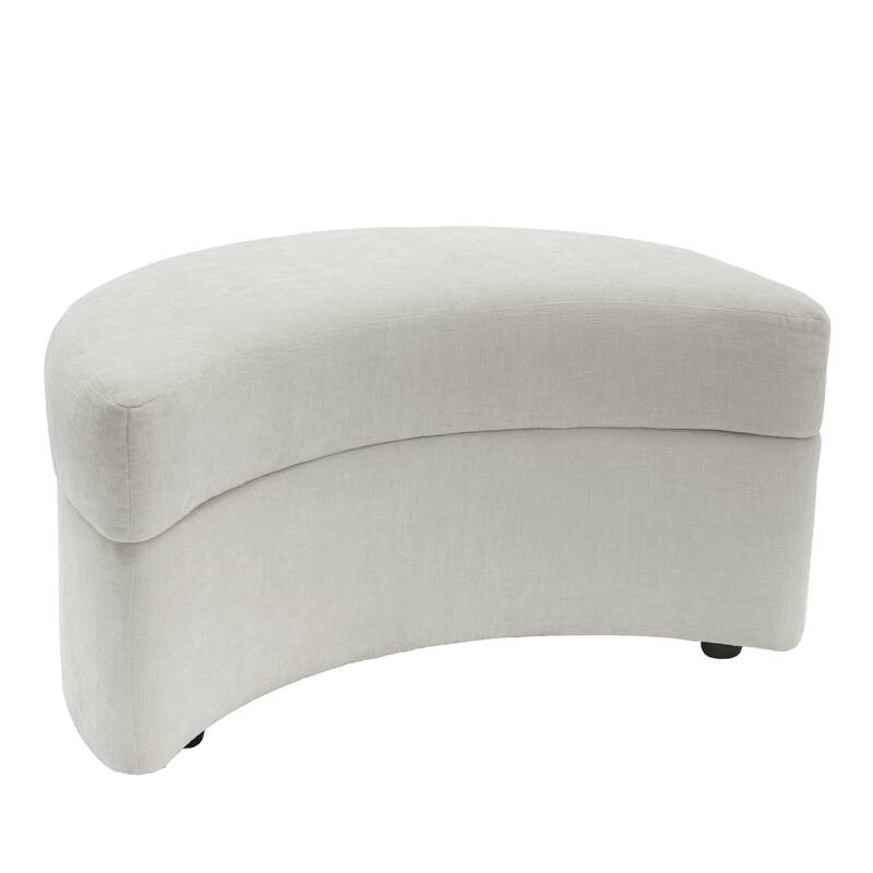 Chenille Half Moon Storage Ottoman(Set of 2)