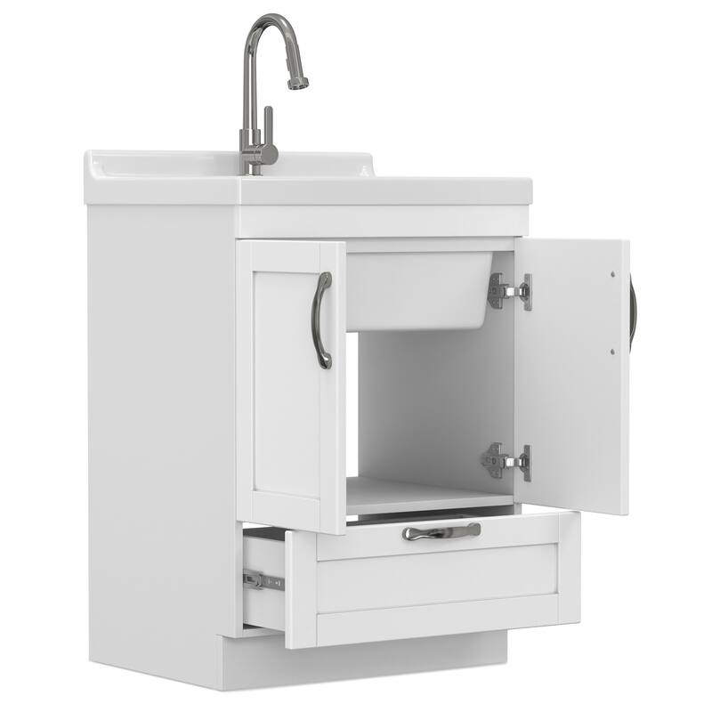 WYNDENHALL Janine Transitional ABS Utility Sink & Cabinet