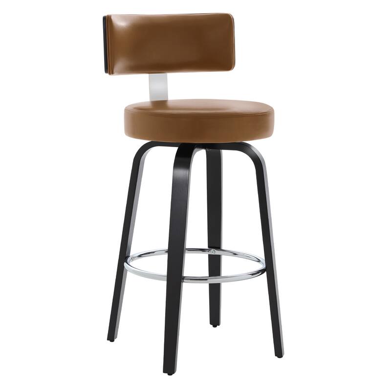 Upholstered Swivel Counter/ Bar Stools with T-Shaped Backrest