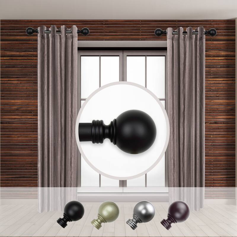 Decorative Curtain Rod Baroque Style Black Adjustable Length 12-20 Inch Window Treatment Rod - 20