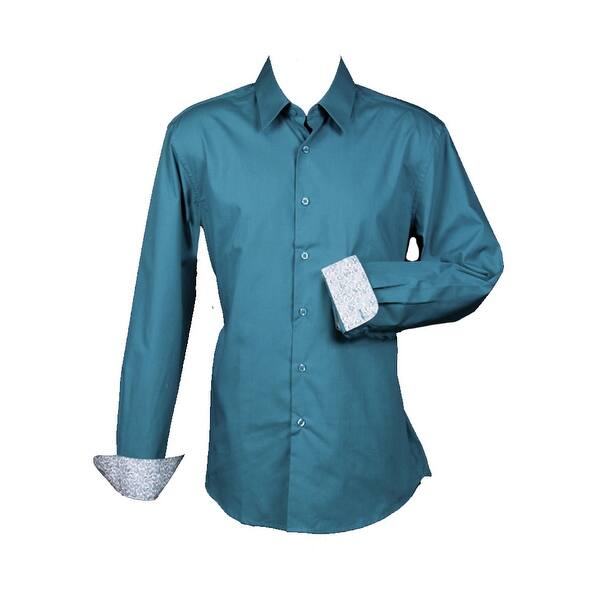 Shop Men S Slim Fit Basic Solid Color Dress Shirt With Fancy