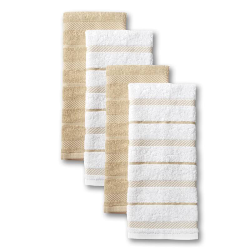 KitchenAid Albany Kitchen Towel Set, Set of 4 - 16"x26" - Sand