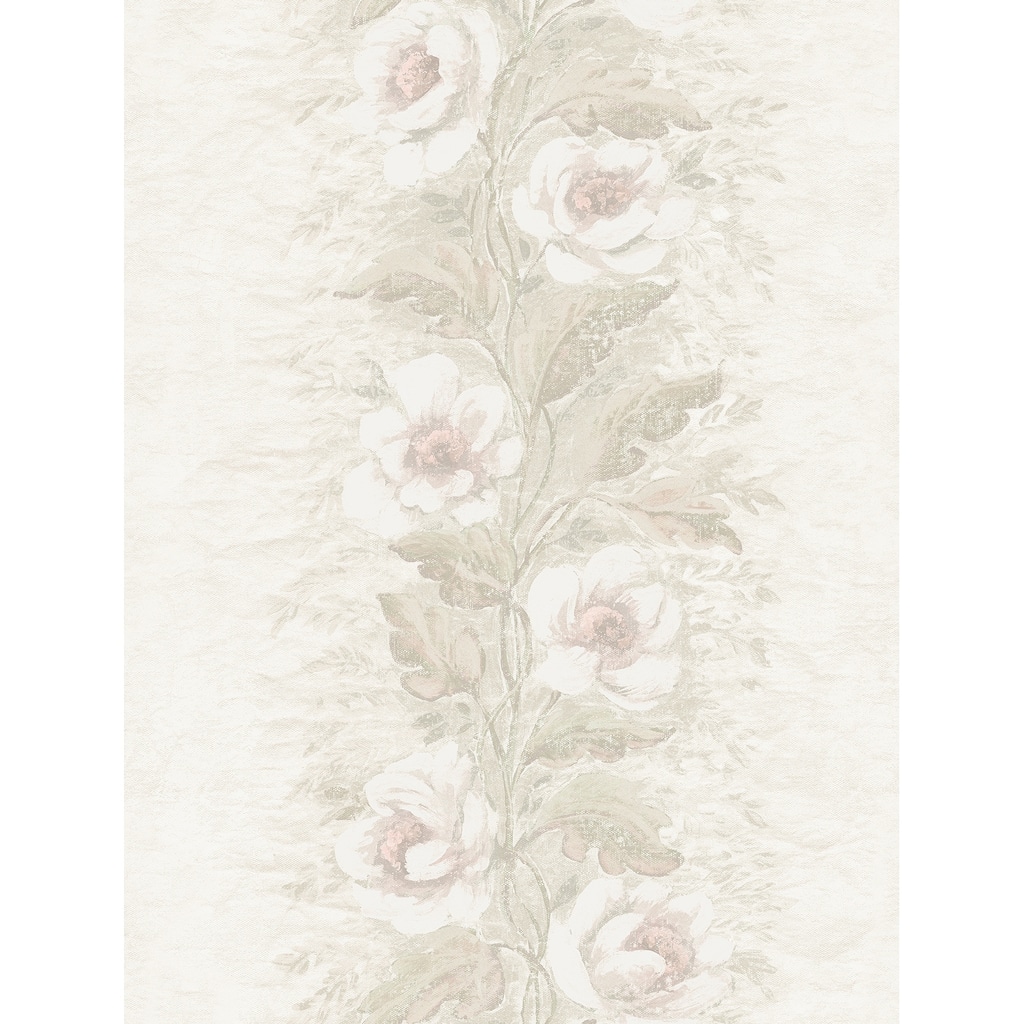 Zio and Sons Dutch Garland Blush Gardenia Stripe Wallpaper