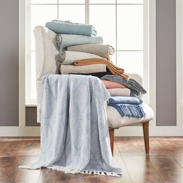 Modern Threads 2 Pack Chester 100 Percent Cotton Throw 50x60 On