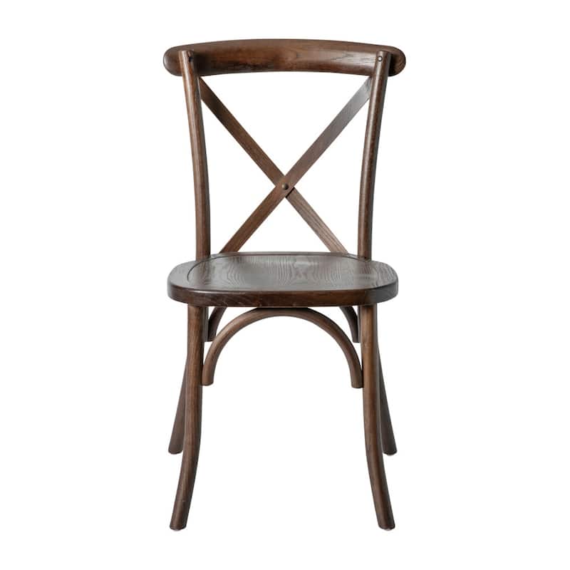 2 Pack Stackable Wood Cross Back Chair