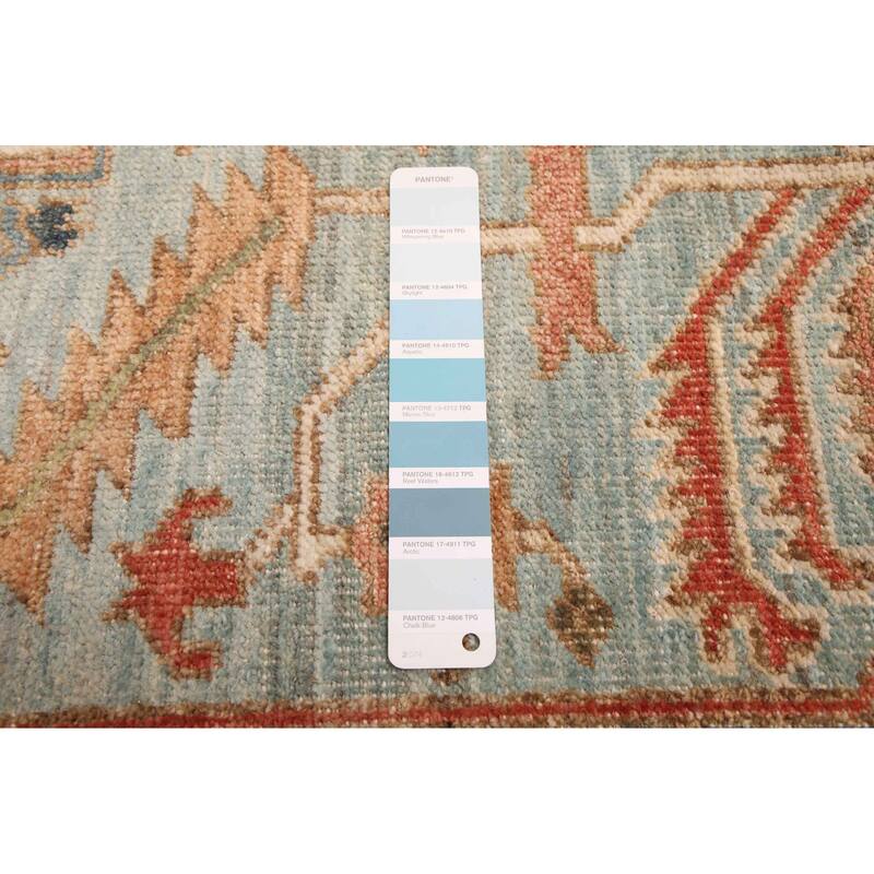 ECARPETGALLERY Hand-knotted Jules Serapi Light Blue Wool Rug - 8'10 x 11'11