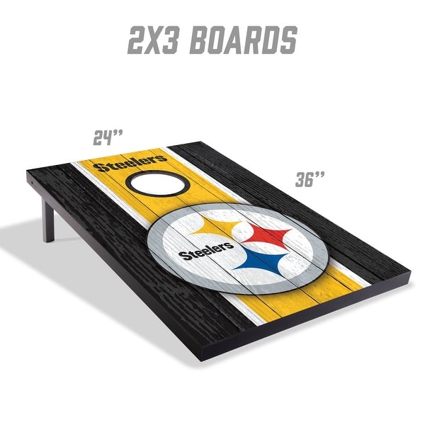 Pittsburgh Steelers NFL Compact 2x3 Tailgate Cornhole Board Set