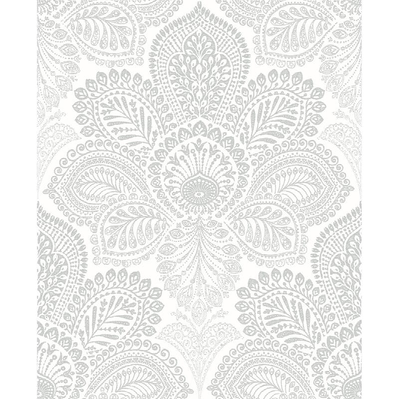 A-Street Prints Triumph Off White Medallion Wallpaper