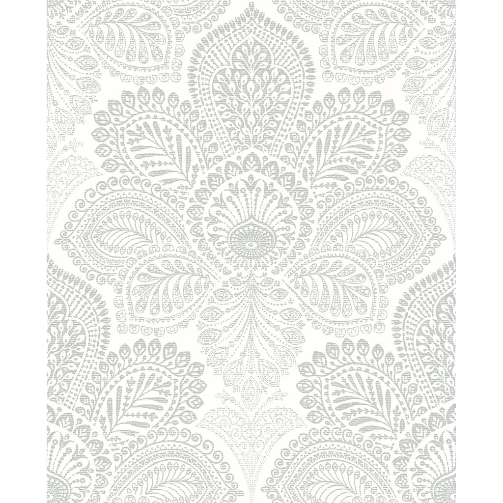 A-Street Prints Triumph Off White Medallion Wallpaper