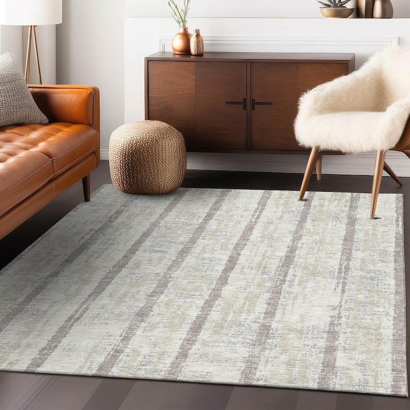 Machine Washable Indoor/ Outdoor Chantille Ombre Stripe Rug
