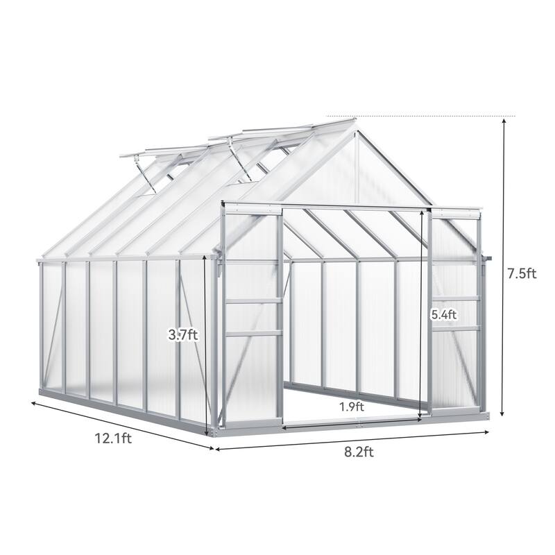 Moasis 8'/10' X 10'/12' Walk-in Hobby Greenhouse