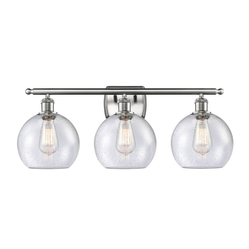 Innovations Lighting Athens 3 Light 26" Bath Vanity Light - 8" Shade - Seedy/Brushed Satin Nickel