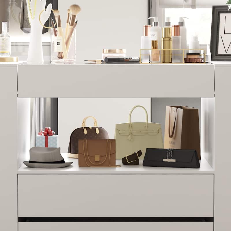 Storage Island with Drawer for Walk-In Closet and Dressing Room Dresser