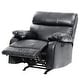 preview thumbnail 2 of 2, Faux Leather Upholstered Reclining Chair with Padded Arms - 39" - Black
