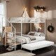 preview thumbnail 1 of 21, Artsy Twin Over Full Metal Bunk Bed, Versatile Bed Configuration with Trundle and Lateral Storage Ladder and Wardrobe White