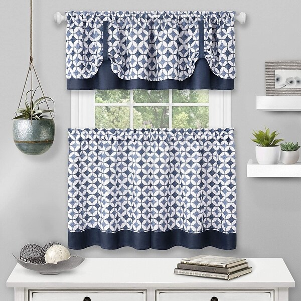Callie Window Kitchen Curtain Tier and Valance Set, Tier 58x36 Inches, Valance 58x14 Inches. Opens flyout.