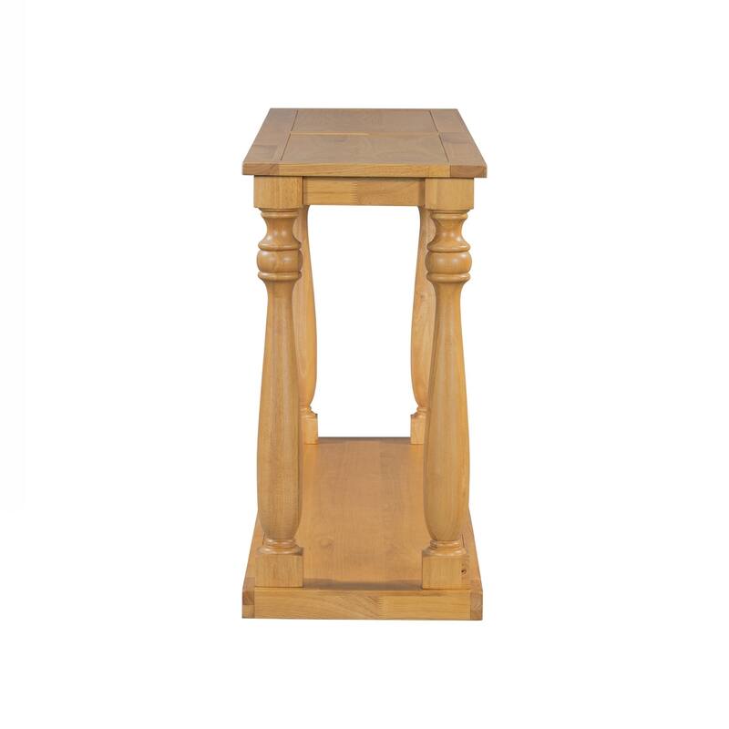 Console Table - Space-Saving Design with Lower Shelf and Four Solid Wood Tapered Legs, Modern Narrow Entryway Table for Entry