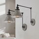 preview thumbnail 15 of 13, Modern Set of 2 Plug-in Adjustable Brushed Silver Swing Arm Light Wall Sconce for Bedroom