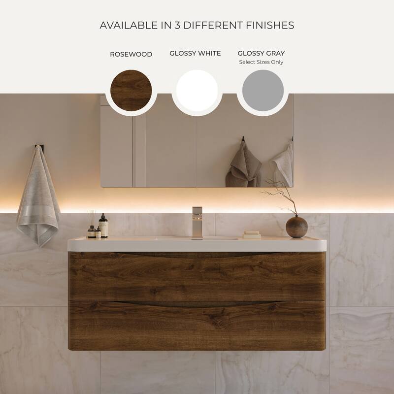 Fresca Tuscany 24" Wall Mounted Single Basin Vanity Set with Acrylic