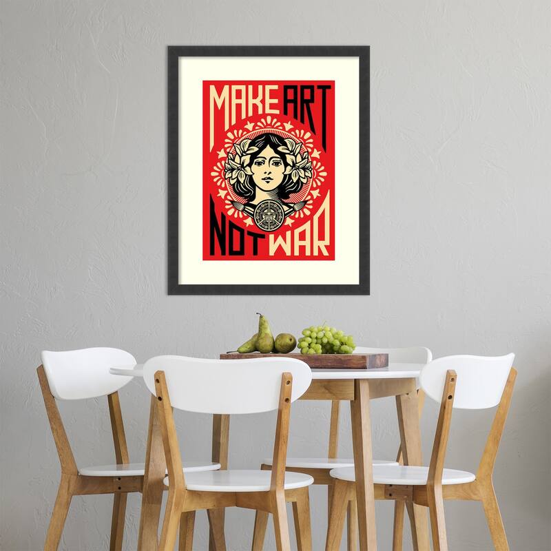 Framed Art Print 'Make Art Not War' by Shepard Fairey 24 x 30-inch