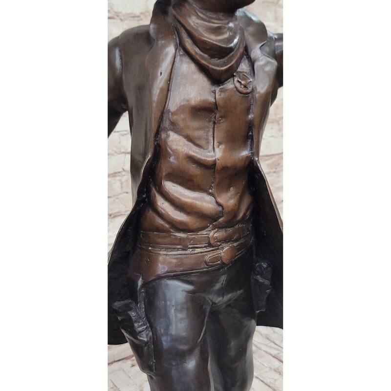 Wyatt Earp Gunslinger Wild West Sherriff Shooting Dual Pistols - Bronze Sculpture Statue Western