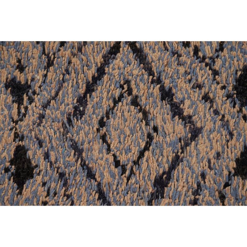 Geometric Moroccan Oriental Area Rug Handmade Wool Carpet - 7'2" x 10'6"