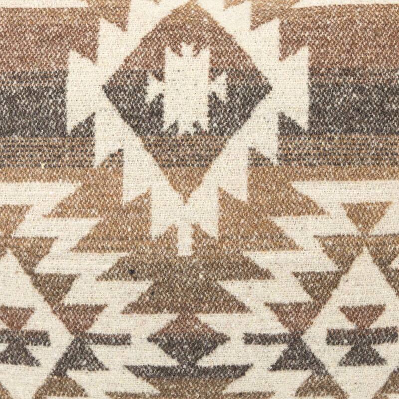 15" Brown Southwestern Pattern Worsted Square Throw Pillow