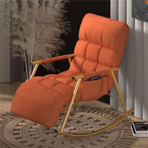 Small Space Orange Linen Rocking Chair
