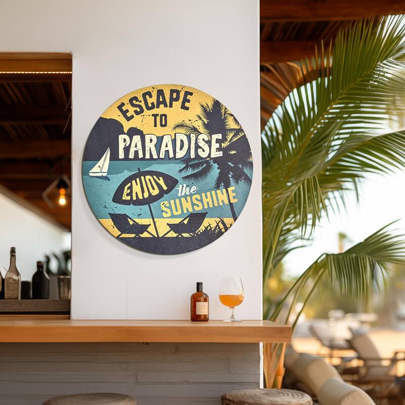 American Art Decor Round MDF Novelty Wall Plaque - 20"