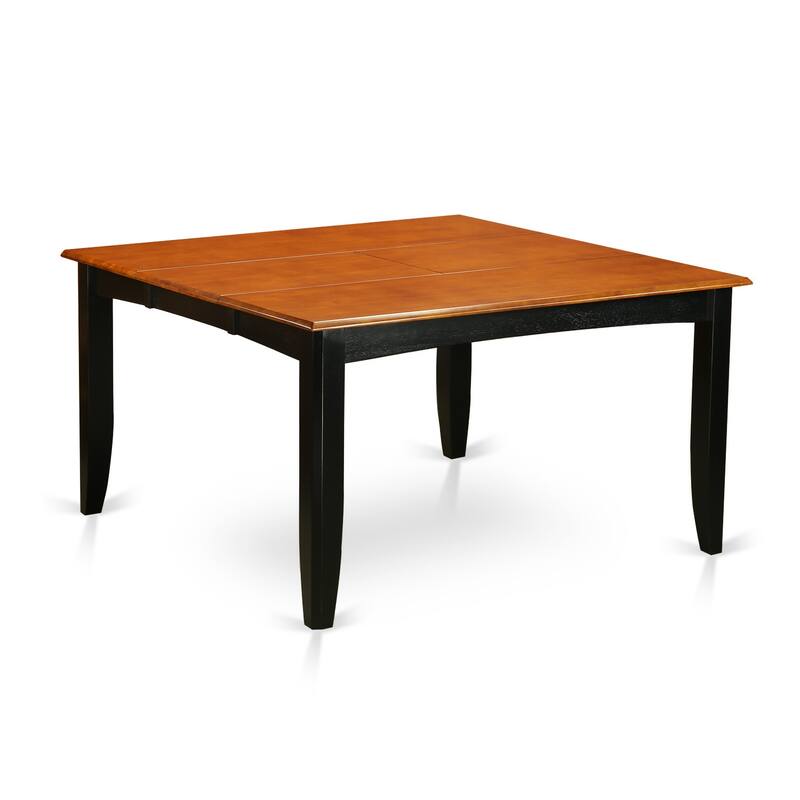 HomeStock 5-Piece Square Black and Cherry Finish Solid Wood Top Dining Table with 4 Chairs with Lattice Back