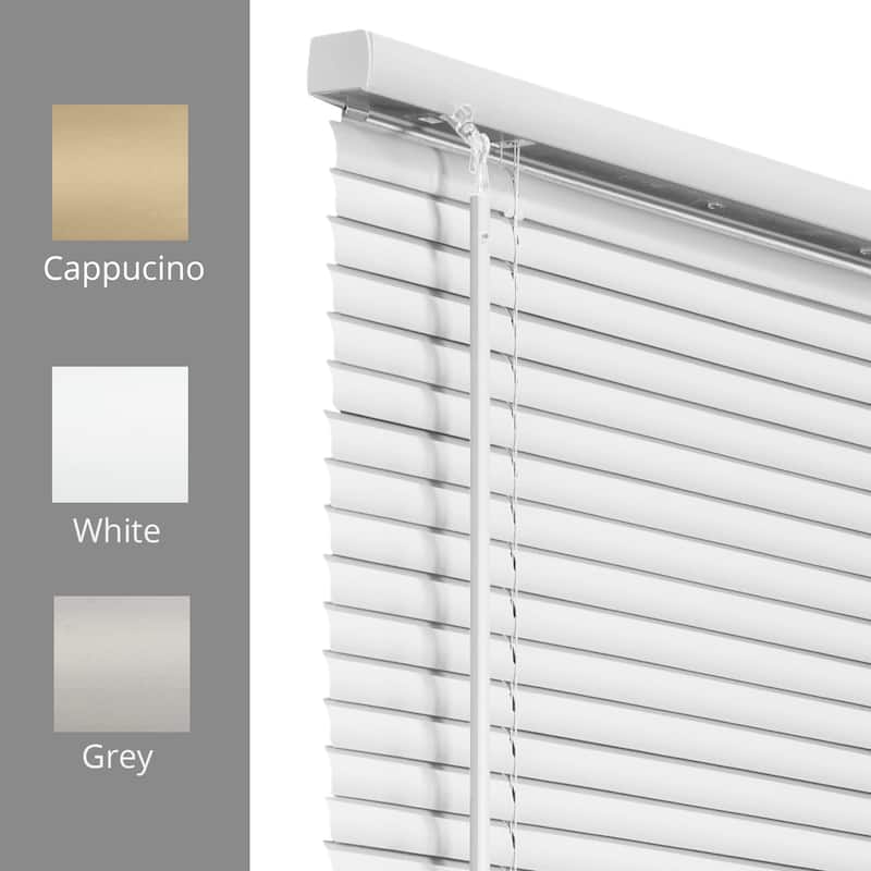CHICOLOGY Cordless 1-Inch Vinyl Mini Blinds, Gloss White 48 Height