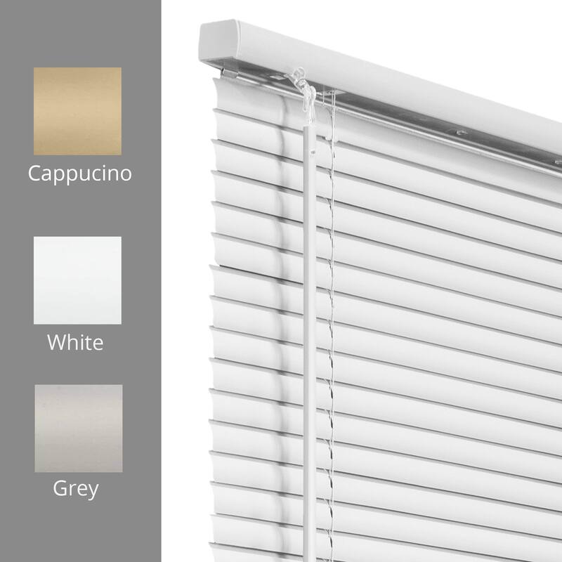 CHICOLOGY Cordless 1-Inch Vinyl Mini Blinds, Gloss White 60 Height