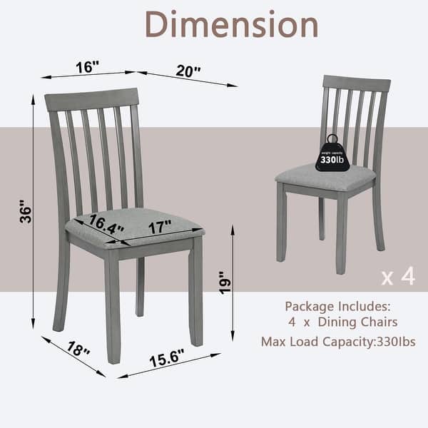 dimension image slide 0 of 7, Wooden Dining Chairs Set of 4 Kitchen Chair Side Chair Accent Chair