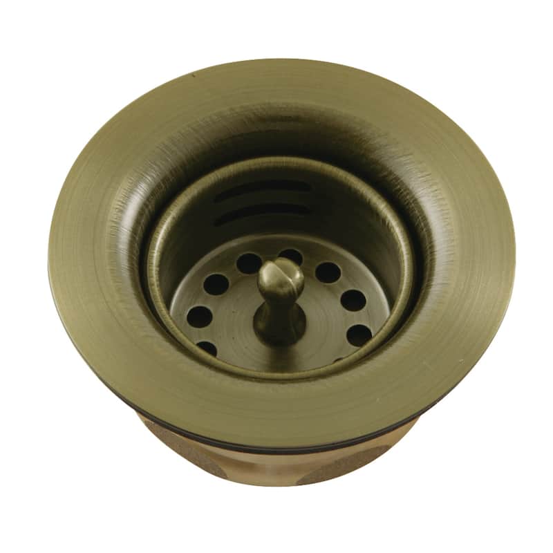 Kingston Brass Tacoma Stainless Steel Bar Sink Duo Basket Strainer - Antique Brass