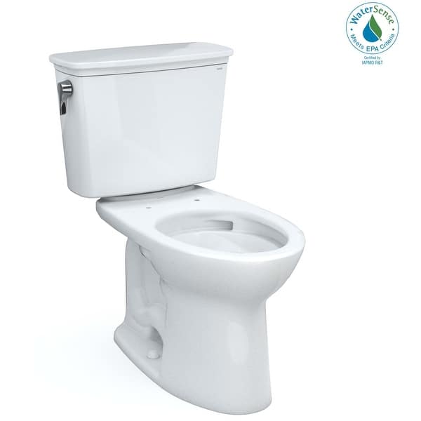 slide 2 of 6, Toto CST786CEFG#01 Drake 1.28 GPF Two Piece Elongated Chair Height Toilet with Left Hand Lever