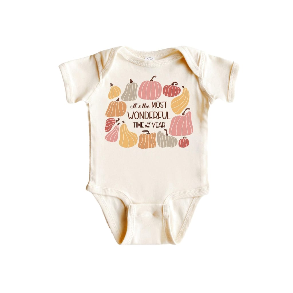 Wonderful Fall Pumpkin - Baby Boy Girl Clothes Infant Bodysuit Funny Cute Newborn