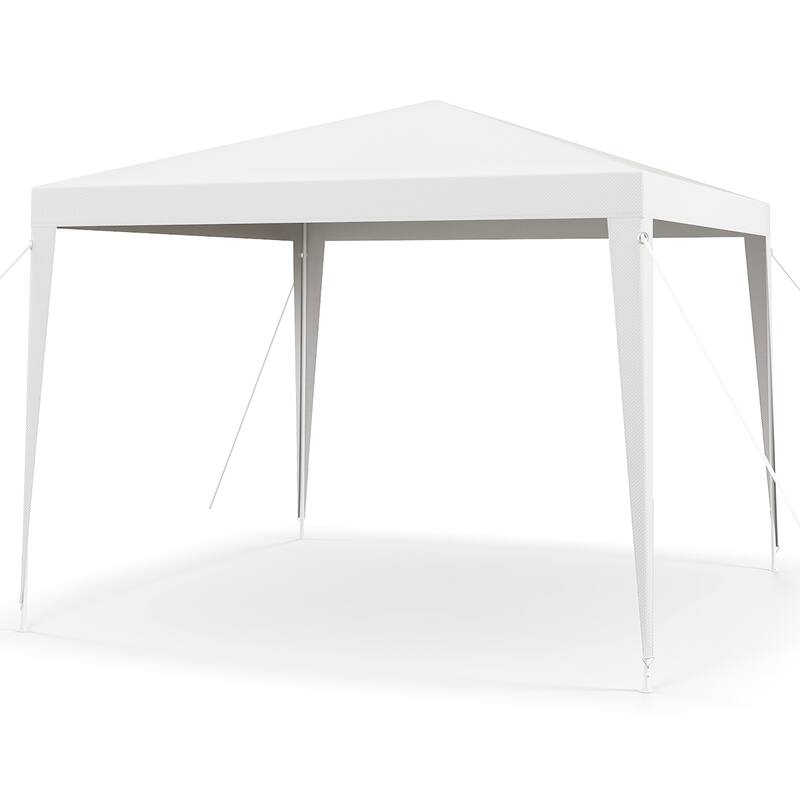 Gymax 10 FT X 10 FT Canopy Tent Heavy Duty Gazebo Shelter w/ Wind - White