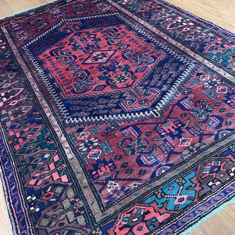 HERAT ORIENTAL Hand-knotted Tribal Hamadan Wool Rug - 4'8 x 7'1