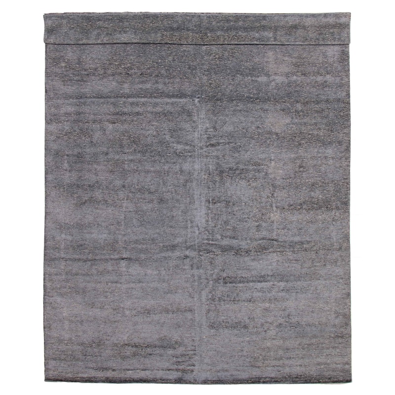 ECARPETGALLERY Hand-knotted Loreto Grey Silk Rug - 11'4 x 14'9 - Dark Grey - 11'4 x 14'9