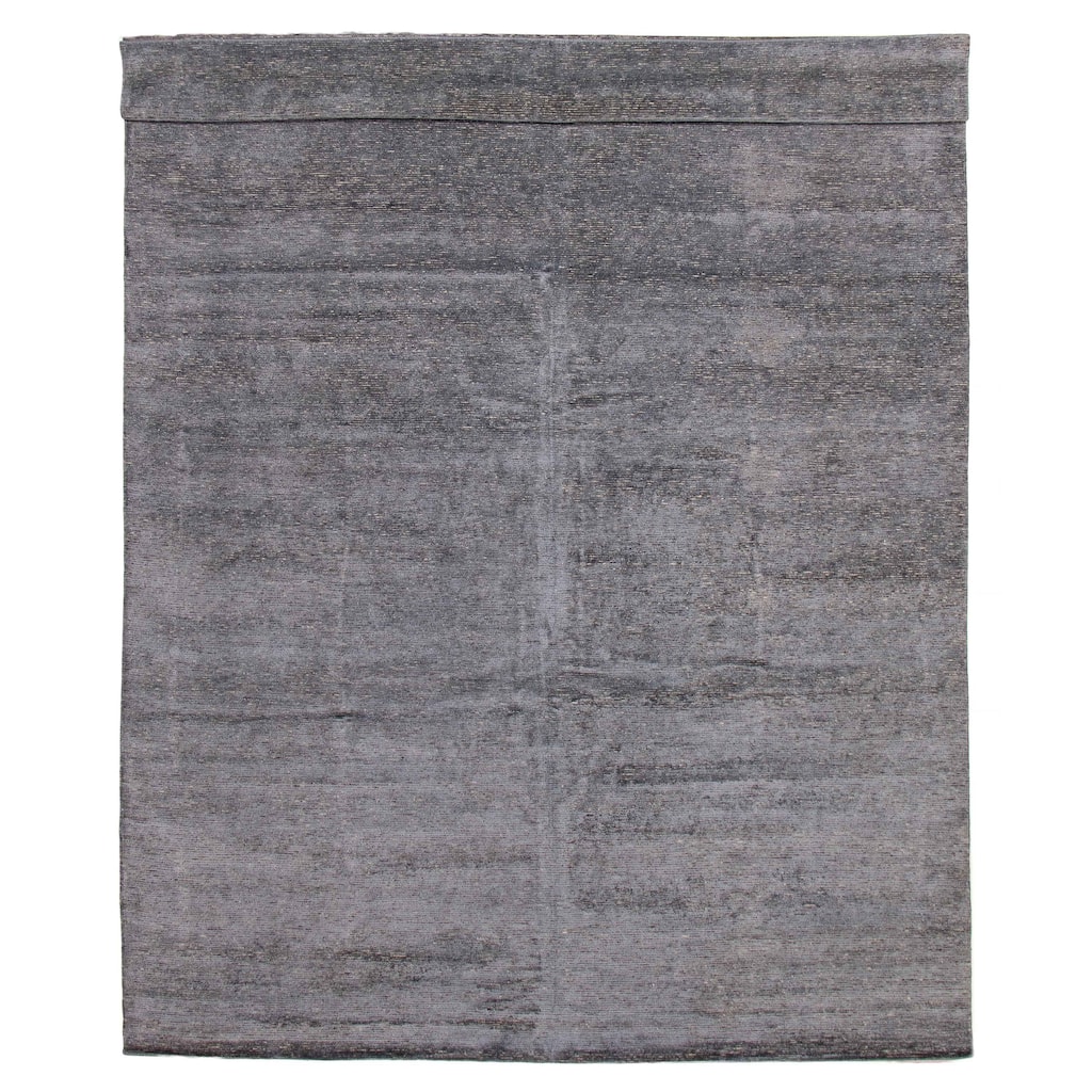 ECARPETGALLERY Hand-knotted Loreto Grey Silk Rug - 11'4 x 14'9