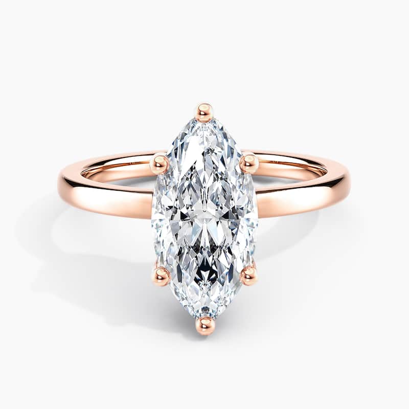 Auriya 14k Gold 0.75ctw Marquise Hidden-Halo Lab Grown Diamond Engagement Ring - Rose - 5.5
