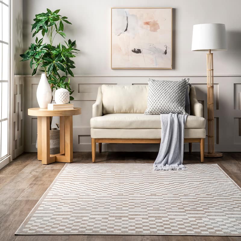 Nuloom Nikita SpinClean Faded Geometric Machine Washable Area Rug